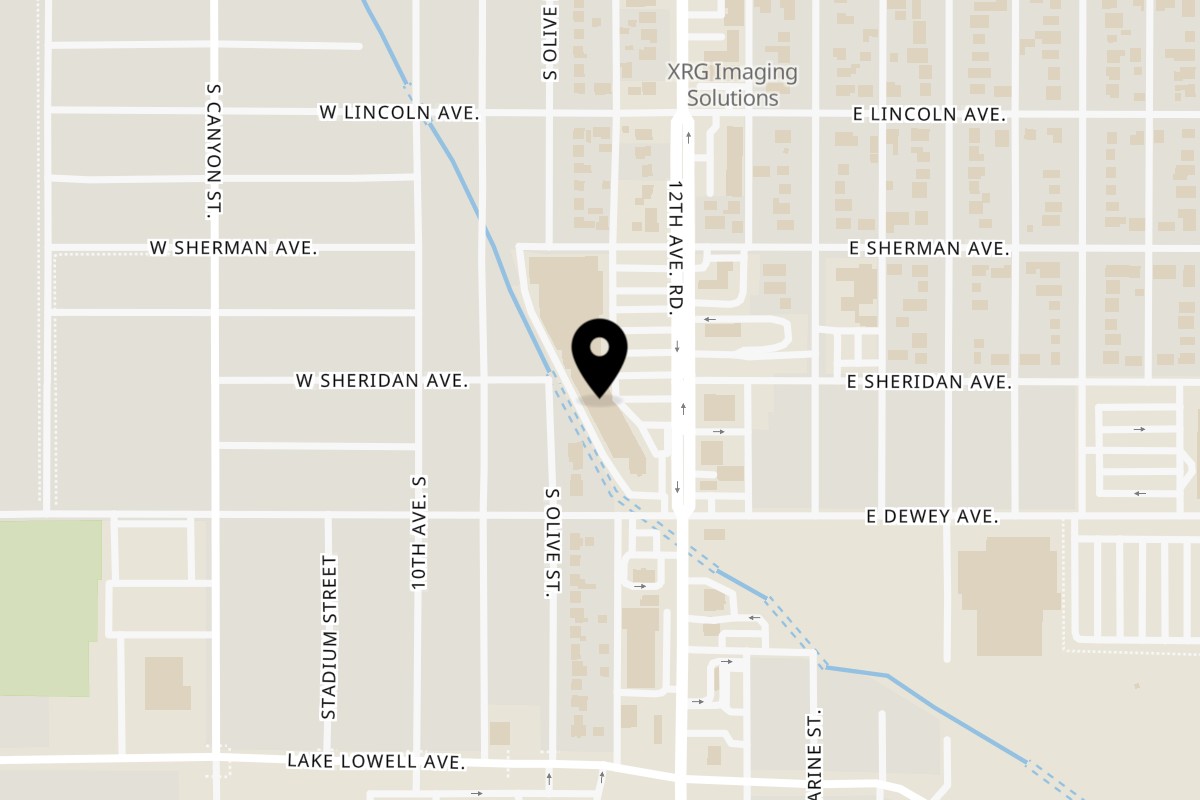Map showing the location of Sarah's Bagel Cafe 509 12th Avenue Road on 509 12th Ave Rd in Nampa